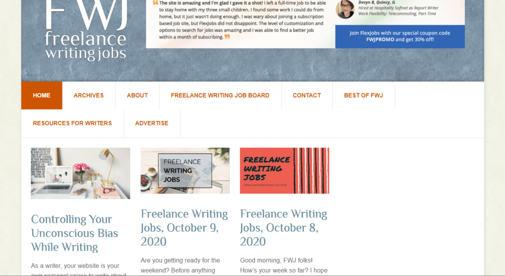 What is the Freelance Writing Jobs website?