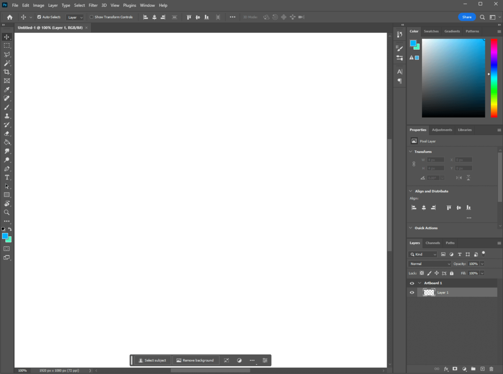 interface of photoshop