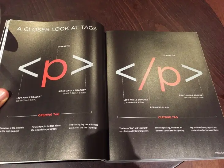 open page of the html and css book by jon duckett