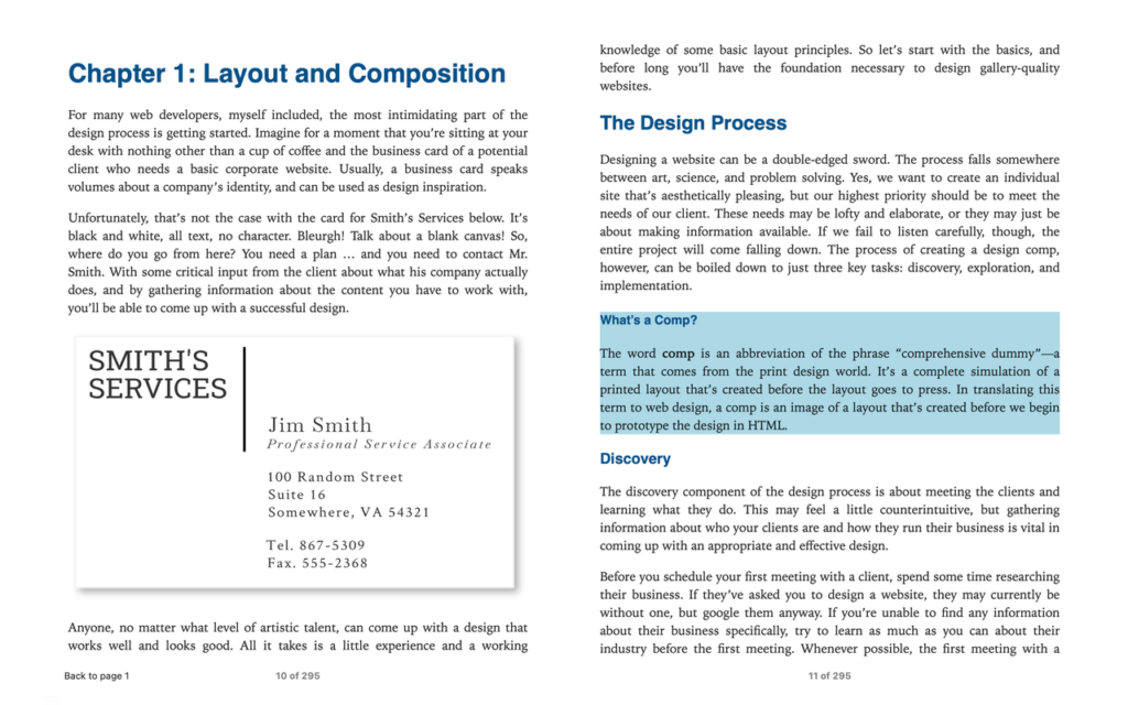 screenshot of the principles of beautiful web design book